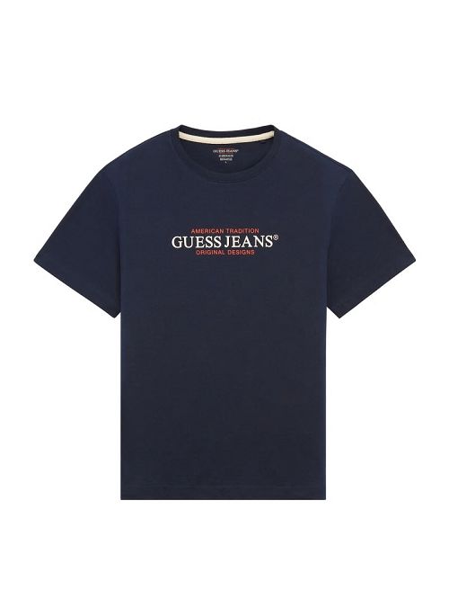 Guess American Tradition Tee Blauw | GUESS-SN30498