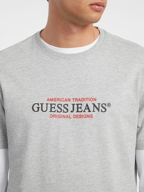 Guess American Tradition Tee Grijs | GUESS-SN30507