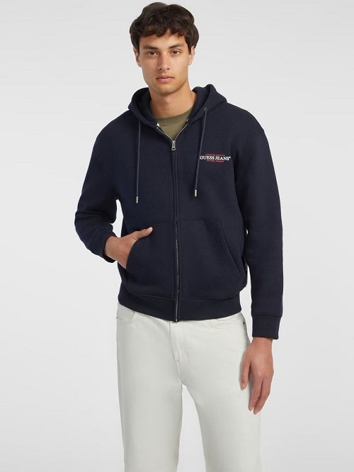 Guess American Tradition Zip-Up Hoodie Blauw | GUESS-SN31497