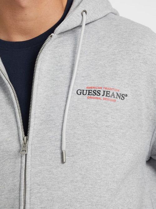 Guess American Tradition Zip-Up Hoodie Grijs | GUESS-SN31523