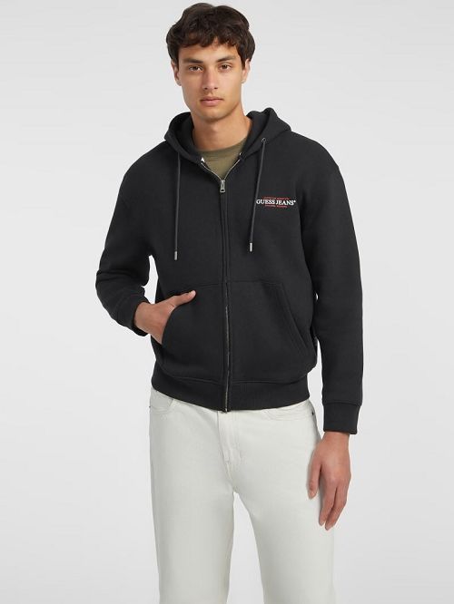 Guess American Tradition Zip-Up Hoodie Zwart | GUESS-SN31522
