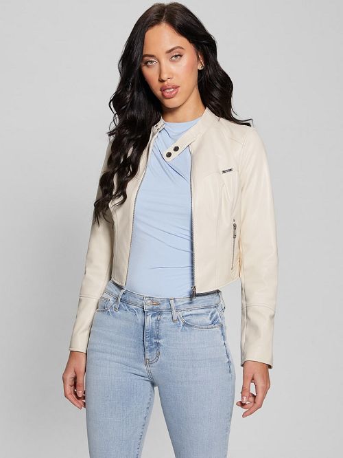 Guess Anita Moto Jacket Wit | GUESS-SN28058