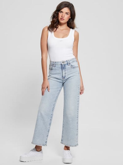 Guess Ankle Wide-Leg Jeans Blauw | GUESS-SN26653