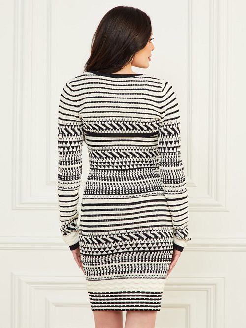 Guess Arianna Stitched Sweater Set Zwart | GUESS-SN26834