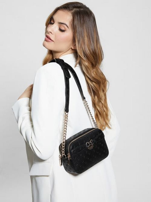 Guess Arlena Camera Crossbody Zwart | GUESS-SN28913