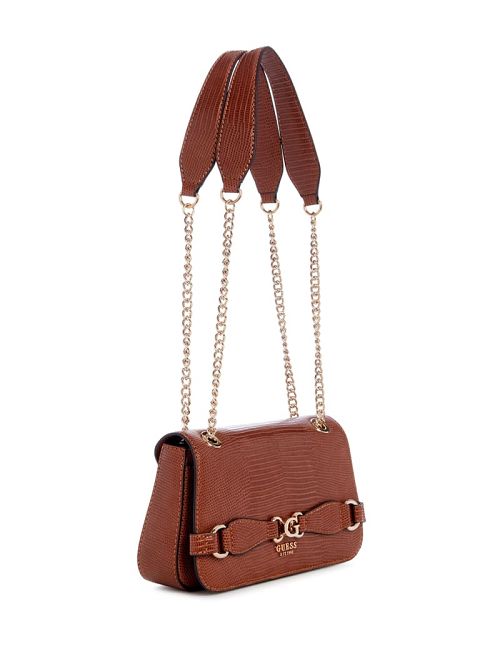 Guess Arlena Lizard Convertible Crossbody Bruin | GUESS-SN28916