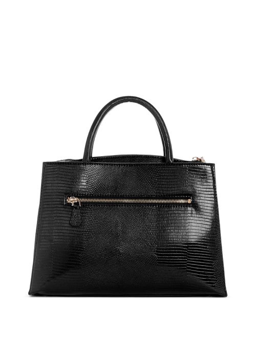 Guess Arlena Lizard Girlfriend Satchel Zwart | GUESS-SN28701