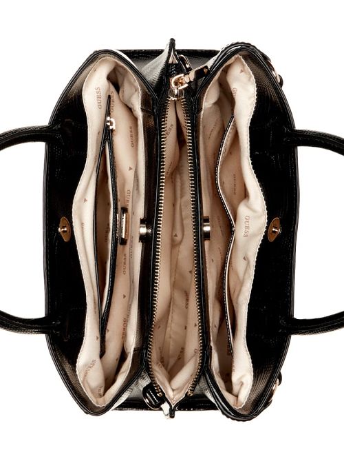 Guess Arlena Lizard Girlfriend Satchel Zwart | GUESS-SN29218