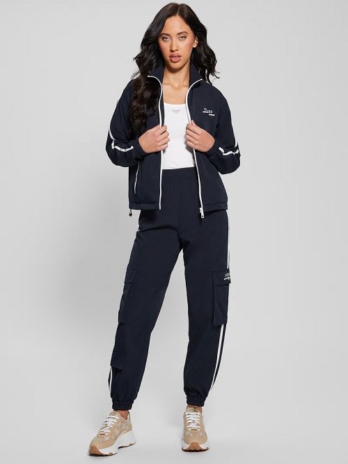 Guess Arleth Full-Zip Jacket Blauw | GUESS-SN28400