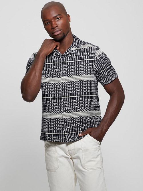 Guess Arrow Jacquard Shirt Blauw | GUESS-SN31295