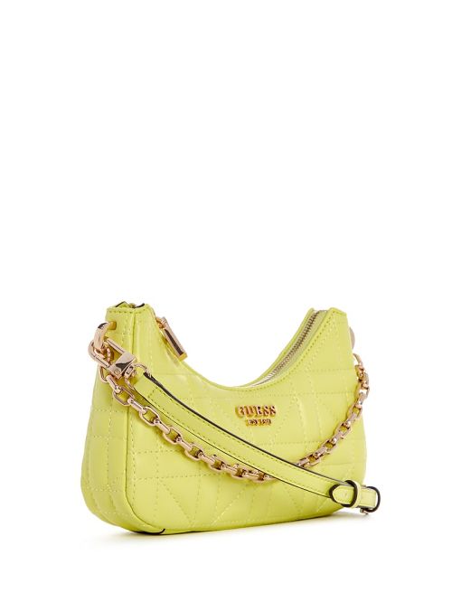 Guess Assia Quilted Mini Crossbody Geel | GUESS-SN28956