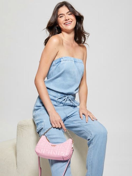 Guess Assia Quilted Mini Crossbody Roze | GUESS-SN29150
