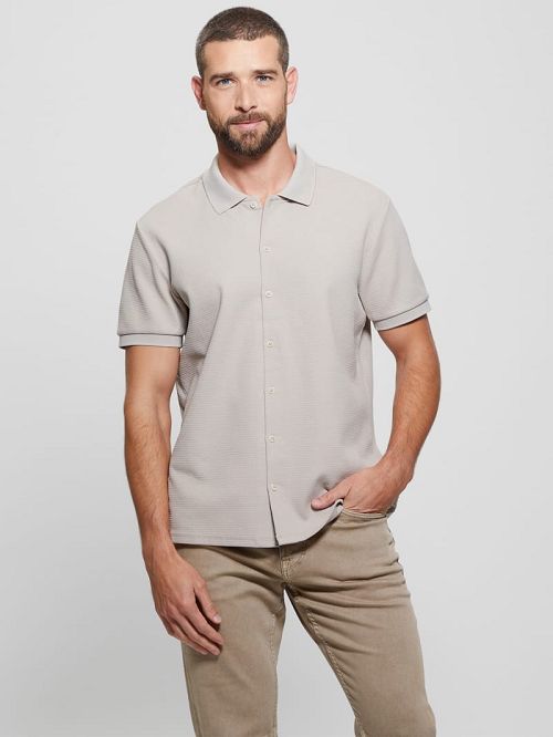 Guess Aster Knit Shirt Beige | GUESS-SN31319