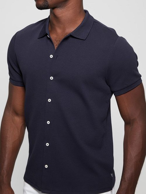 Guess Aster Knit Shirt Blauw | GUESS-SN31307