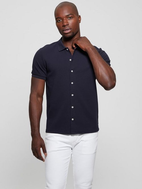 Guess Aster Knit Shirt Blauw | GUESS-SN31307