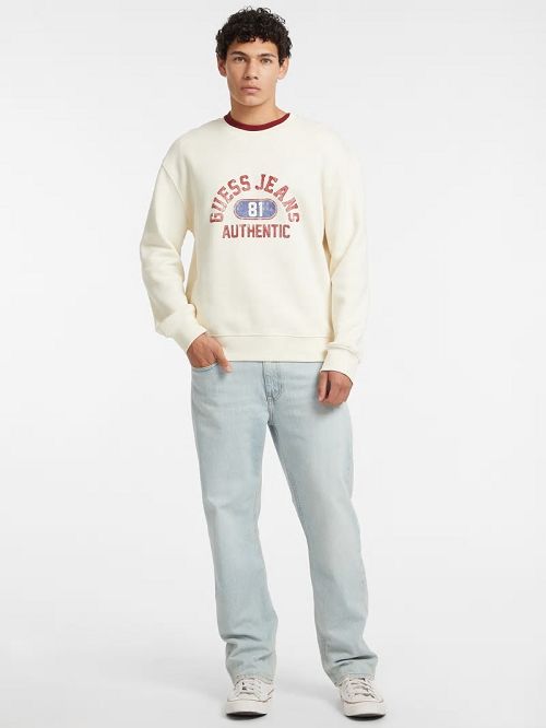 Guess Authentic Logo Crewneck Sweatshirt Wit | GUESS-SN30950