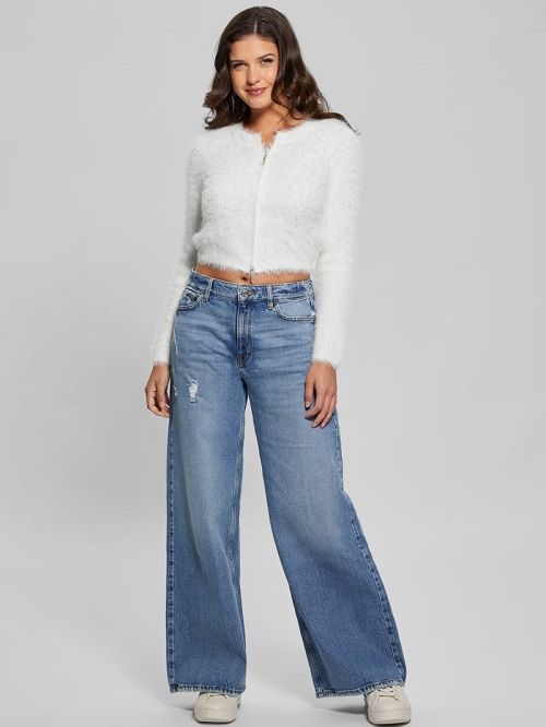 Guess Avery Dual-Zip Cardigan Wit | GUESS-SN27803