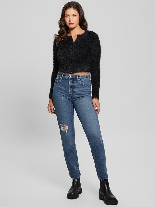 Guess Avery Dual-Zip Cardigan Zwart | GUESS-SN27787