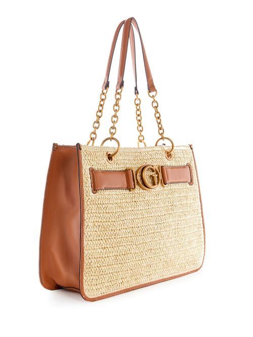 Guess Aviana Straw Tote Bruin | GUESS-SN29441