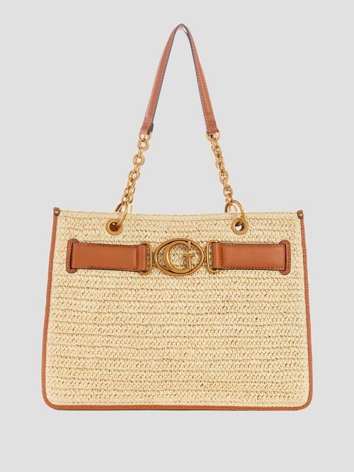 Guess Aviana Straw Tote Bruin | GUESS-SN29441