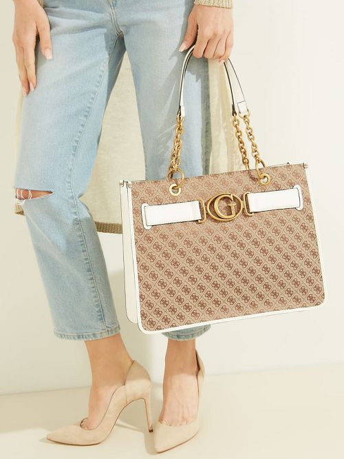 Guess Aviana Tote Wit | GUESS-SN29342