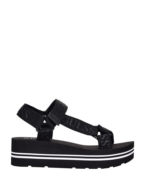 Guess Avin Platform Sport Sandals Zwart | GUESS-SN29665