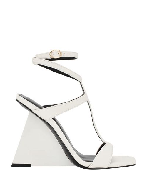 Guess Bacio T-Strap Wedge Heels Wit | GUESS-SN29694