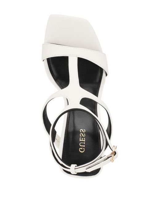 Guess Bacio T-Strap Wedge Heels Wit | GUESS-SN29694