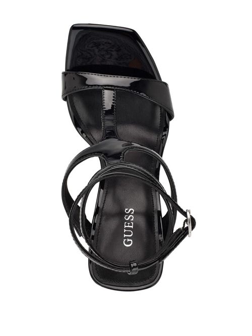 Guess Bacio T-Strap Wedge Heels Zwart | GUESS-SN29705