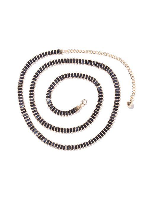 Guess Baguette Rhinestone Thin Belt Blauw | GUESS-SN30226