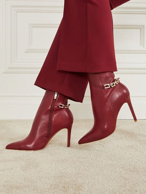 Guess Bale Leather Bootie Rood | GUESS-SN29901