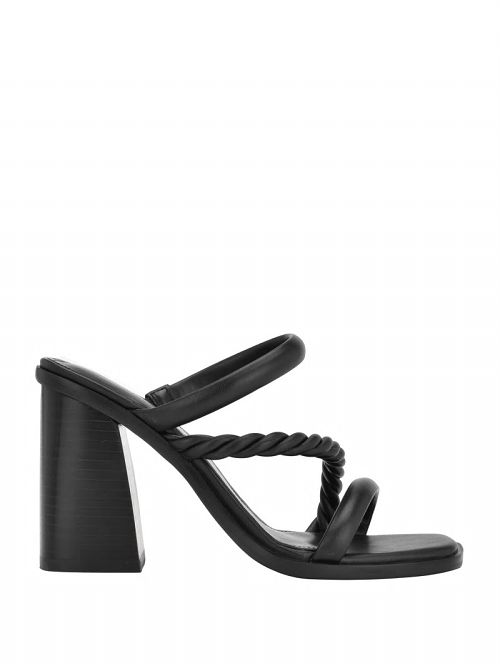Guess Barper Strappy Wooden Heel Sandals Zwart | GUESS-SN29668