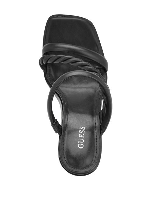 Guess Barper Strappy Wooden Heel Sandals Zwart | GUESS-SN29668