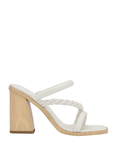 Guess Barper Strappy Wooden Heel Sandals Wit | GUESS-SN29758