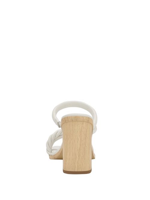 Guess Barper Strappy Wooden Heel Sandals Wit | GUESS-SN29758