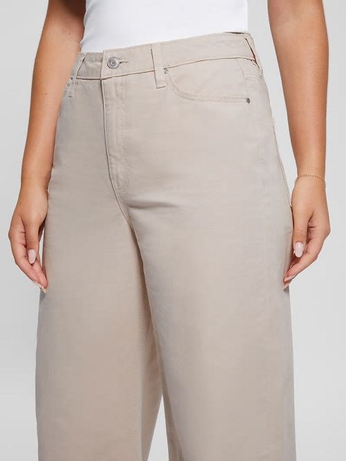 Guess Bellflower Twisted Leg Twill Pants Wit | GUESS-SN26541