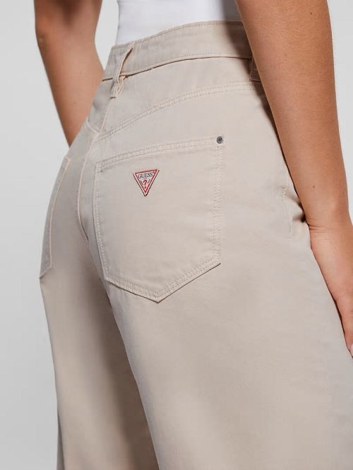 Guess Bellflower Twisted Leg Twill Pants Wit | GUESS-SN26541