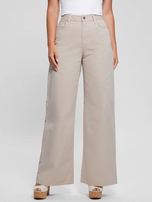 Guess Bellflower Twisted Leg Twill Pants Wit | GUESS-SN26541