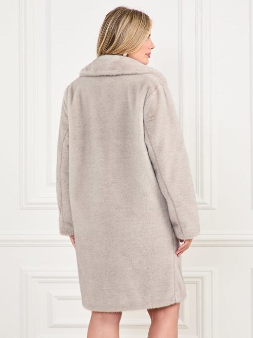 Guess Bianca Faux-Fur Coat Grijs | GUESS-SN27913
