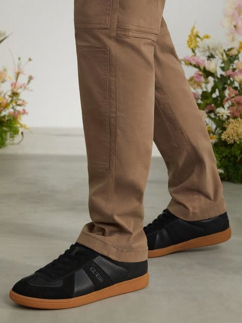 Guess Bishan Faux-Leather Sneakers Zwart | GUESS-SN31881