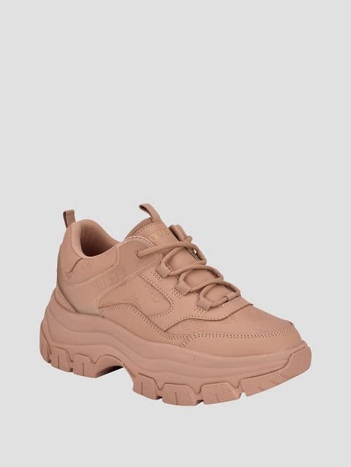 Guess Bisun Signature Peony Sneakers Beige | GUESS-SN29510