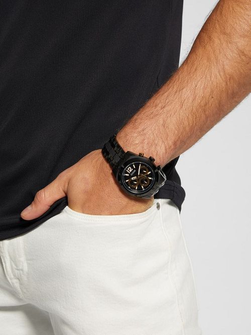 Guess Black Chronograph Watch Goud | GUESS-SN31635