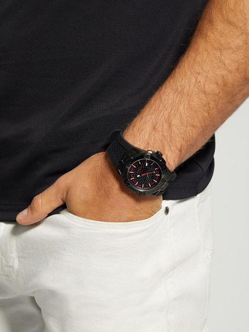 Guess Black Silicon Analog Watch Goud | GUESS-SN31634