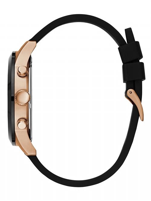 Guess Black and Rose Gold-Tone Multifunction Watch Zwart | GUESS-SN31613