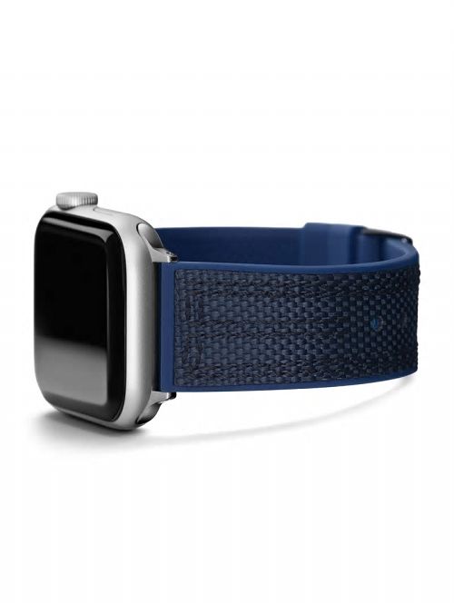 Guess Blue and Black Woven 42-45 mm Band for Apple Watch® Grijs | GUESS-SN31630