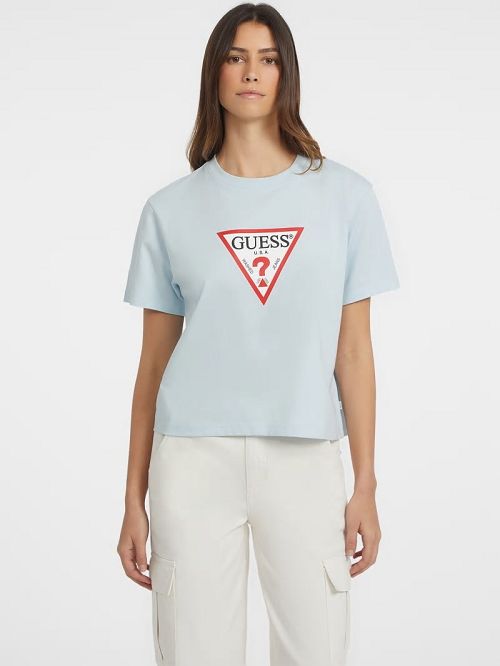 Guess Boxy Iconic Tee Blauw | GUESS-SN27127