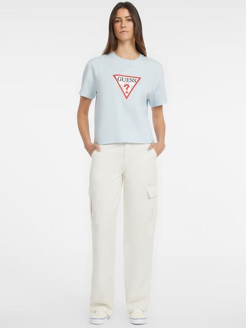 Guess Boxy Iconic Tee Blauw | GUESS-SN27127