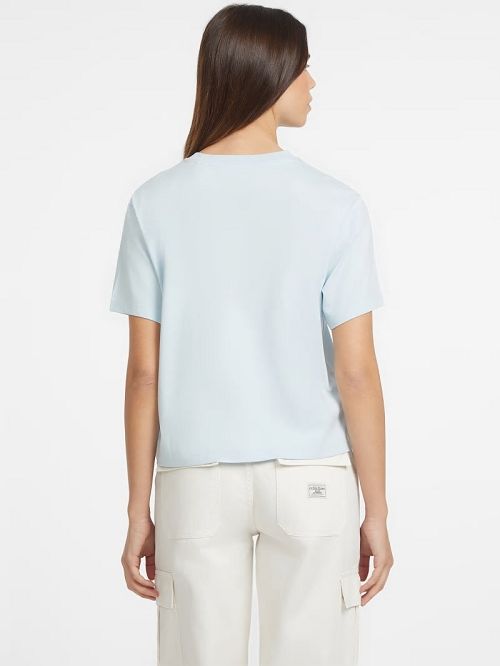 Guess Boxy Iconic Tee Blauw | GUESS-SN27127
