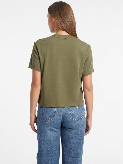 Guess Boxy Iconic Tee Groen | GUESS-SN27322