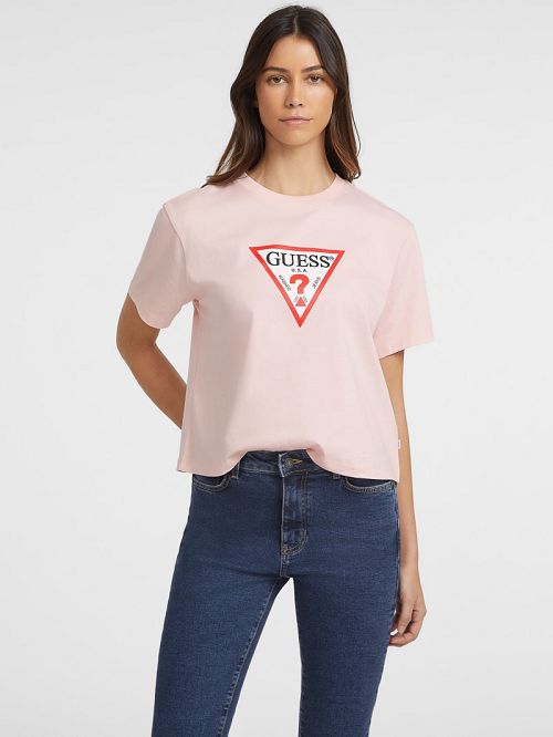 Guess Boxy Iconic Tee Roze | GUESS-SN27115
